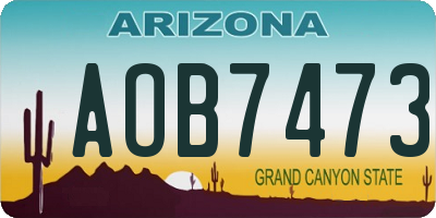 AZ license plate AOB7473