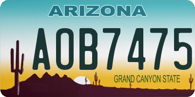 AZ license plate AOB7475