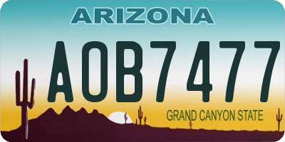 AZ license plate AOB7477