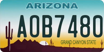 AZ license plate AOB7480