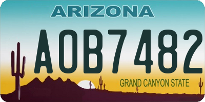 AZ license plate AOB7482