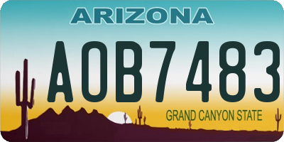 AZ license plate AOB7483