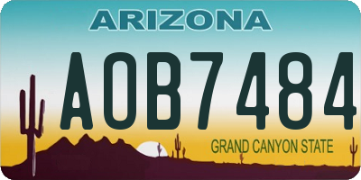 AZ license plate AOB7484