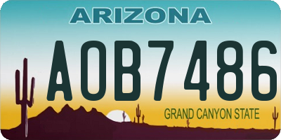 AZ license plate AOB7486