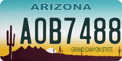 AZ license plate AOB7488