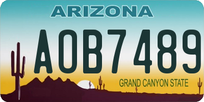 AZ license plate AOB7489
