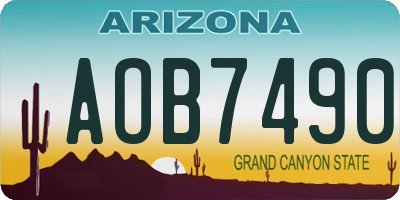 AZ license plate AOB7490