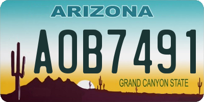 AZ license plate AOB7491
