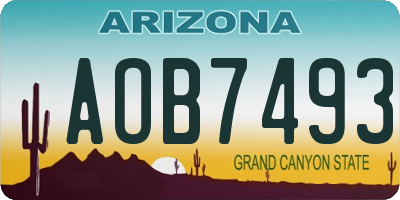 AZ license plate AOB7493