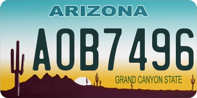 AZ license plate AOB7496