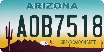 AZ license plate AOB7518