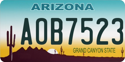 AZ license plate AOB7523