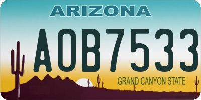 AZ license plate AOB7533