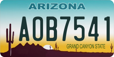 AZ license plate AOB7541