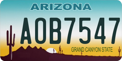 AZ license plate AOB7547
