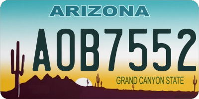 AZ license plate AOB7552