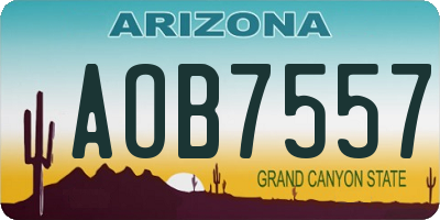 AZ license plate AOB7557