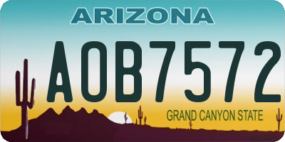 AZ license plate AOB7572