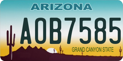 AZ license plate AOB7585