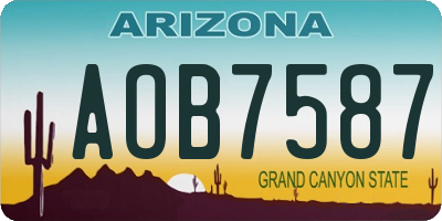 AZ license plate AOB7587