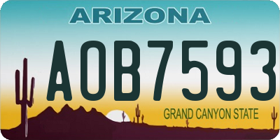 AZ license plate AOB7593