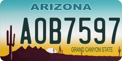 AZ license plate AOB7597