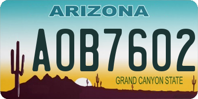 AZ license plate AOB7602