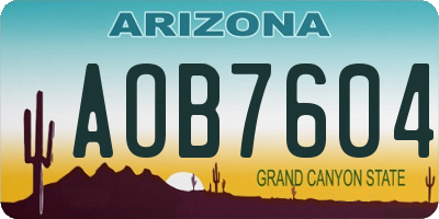AZ license plate AOB7604