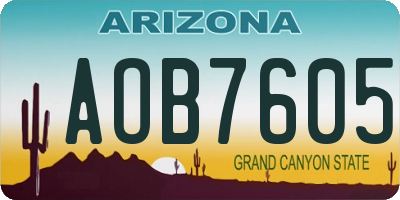 AZ license plate AOB7605