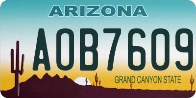 AZ license plate AOB7609