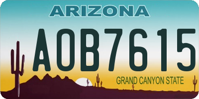AZ license plate AOB7615
