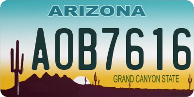 AZ license plate AOB7616