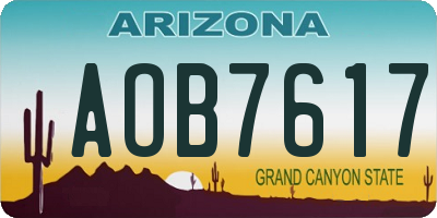 AZ license plate AOB7617