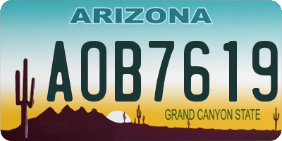 AZ license plate AOB7619