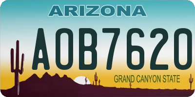 AZ license plate AOB7620