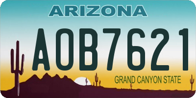 AZ license plate AOB7621