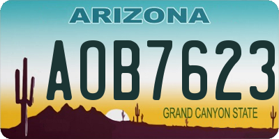 AZ license plate AOB7623