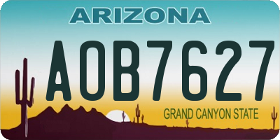 AZ license plate AOB7627