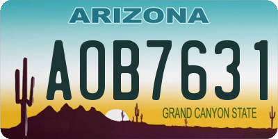 AZ license plate AOB7631