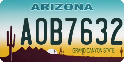 AZ license plate AOB7632
