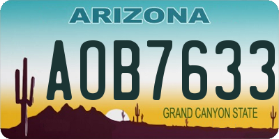 AZ license plate AOB7633