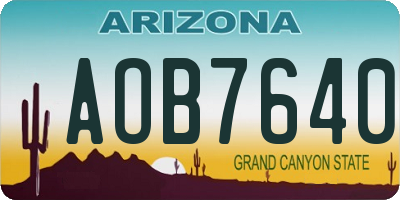 AZ license plate AOB7640