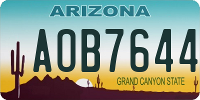 AZ license plate AOB7644
