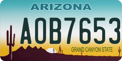AZ license plate AOB7653