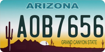 AZ license plate AOB7656