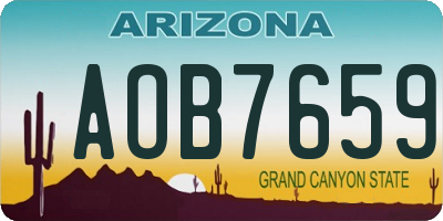 AZ license plate AOB7659