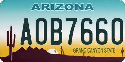 AZ license plate AOB7660