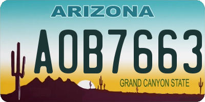 AZ license plate AOB7663