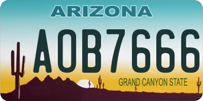 AZ license plate AOB7666