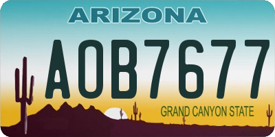 AZ license plate AOB7677